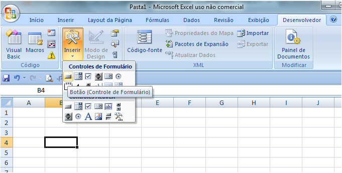 Excel Botao1 - Excel - Associando uma macro em um botão