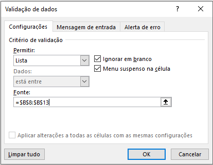 Janela - Como fazer caixa de seleção no Excel