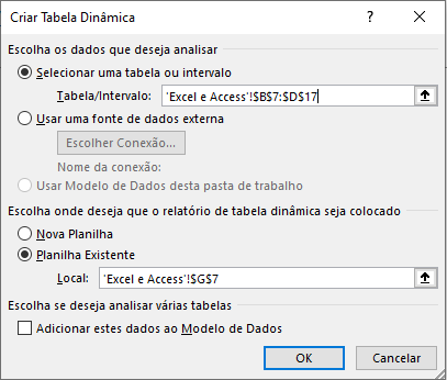 tabela 1 1 - Como fazer no Excel tabela dinâmica