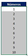 tabela 1 2 - Como fazer no Excel sequência de números