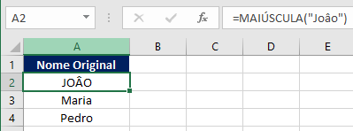 Como colocar no Excel todas as letras Maiusculas 01 - Como colocar no Excel todas as letras Maiúsculas