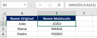 Como colocar no Excel todas as letras Maiusculas 02 - Como colocar no Excel todas as letras Maiúsculas