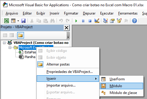 Como criar botao no Excel com Macro 01 2 - Como criar botão no Excel com Macro