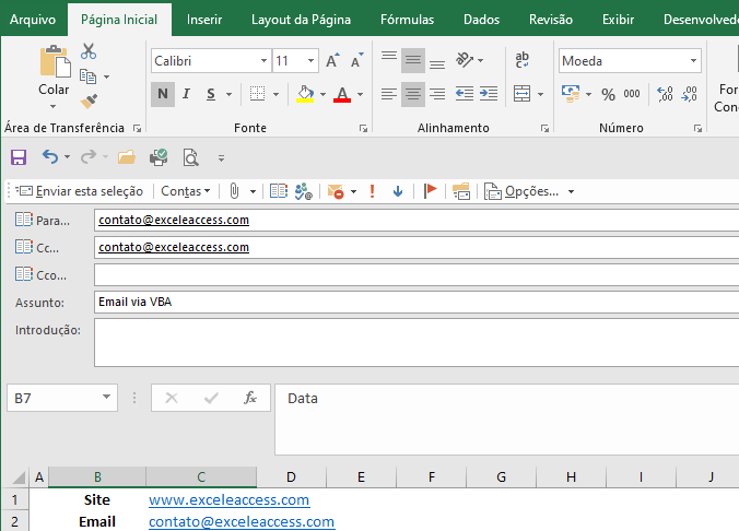 Como fazer o Excel mandar Email 04 - Como fazer o Excel mandar Email