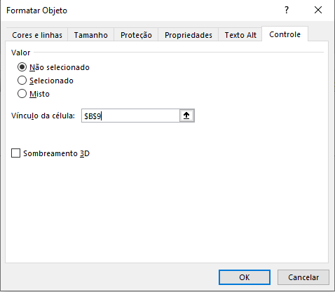 Como fazer botao de selecao no Excel 04 - Como fazer botão de seleção no Excel