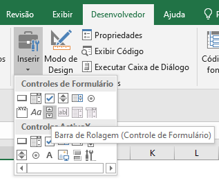 Como fazer no Excel barra de rolagem 02 - Como fazer no Excel barra de rolagem