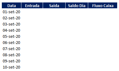 Como fazer no Excel fluxo de caixa 02 - Como fazer no Excel fluxo de caixa