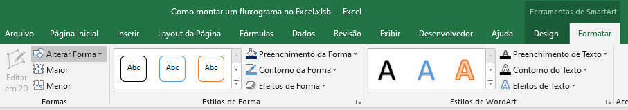 Como montar um fluxograma no Excel 04 - Como montar um fluxograma no Excel