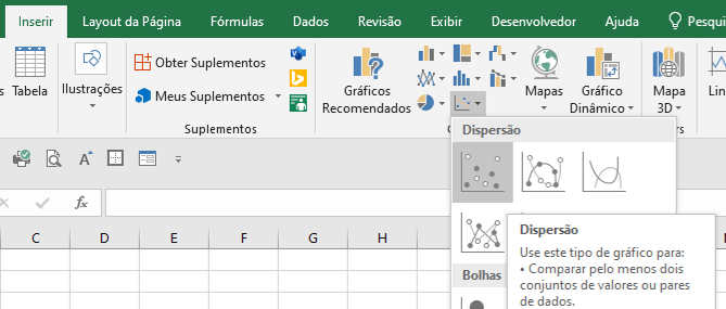 Como fazer grafico de dispersao no Excel 02 - Como fazer gráfico de dispersão no Excel