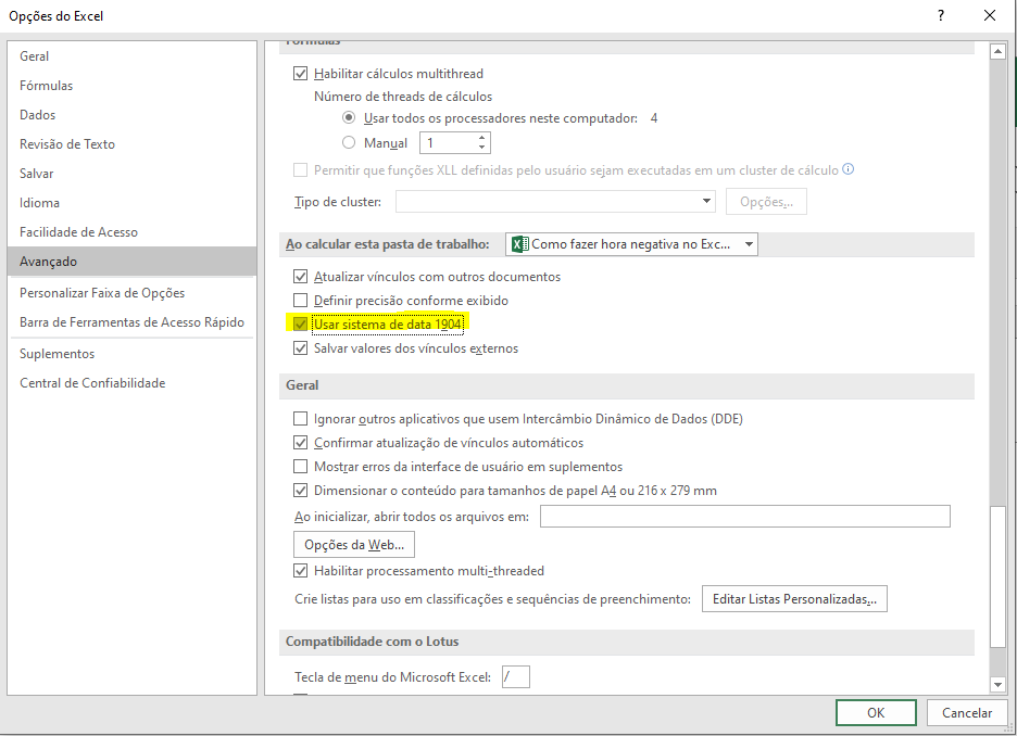 Como fazer hora negativa no Excel 02 - Como fazer hora negativa no Excel