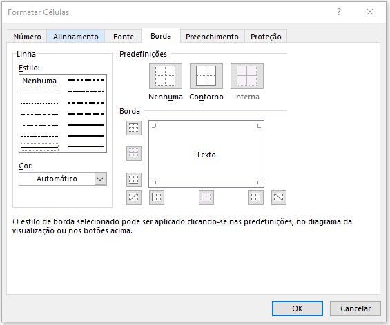 Como fazer borda na planilha do Excel 02 - Como fazer borda na planilha do Excel