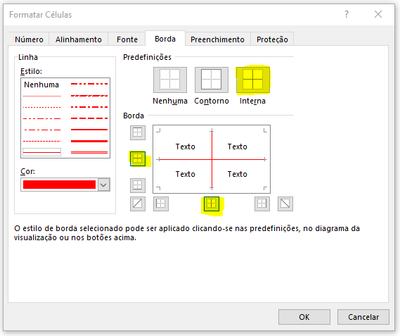 Como fazer borda na planilha do Excel 03 - Como fazer borda na planilha do Excel