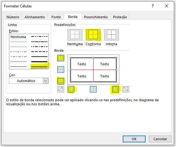 Como Fazer Borda Na Planilha Do Excel Excel E Access