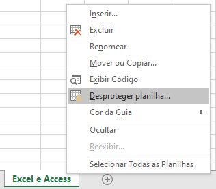 Como fazer para desproteger uma planilha no Excel 03 - Como fazer para desproteger uma planilha no Excel